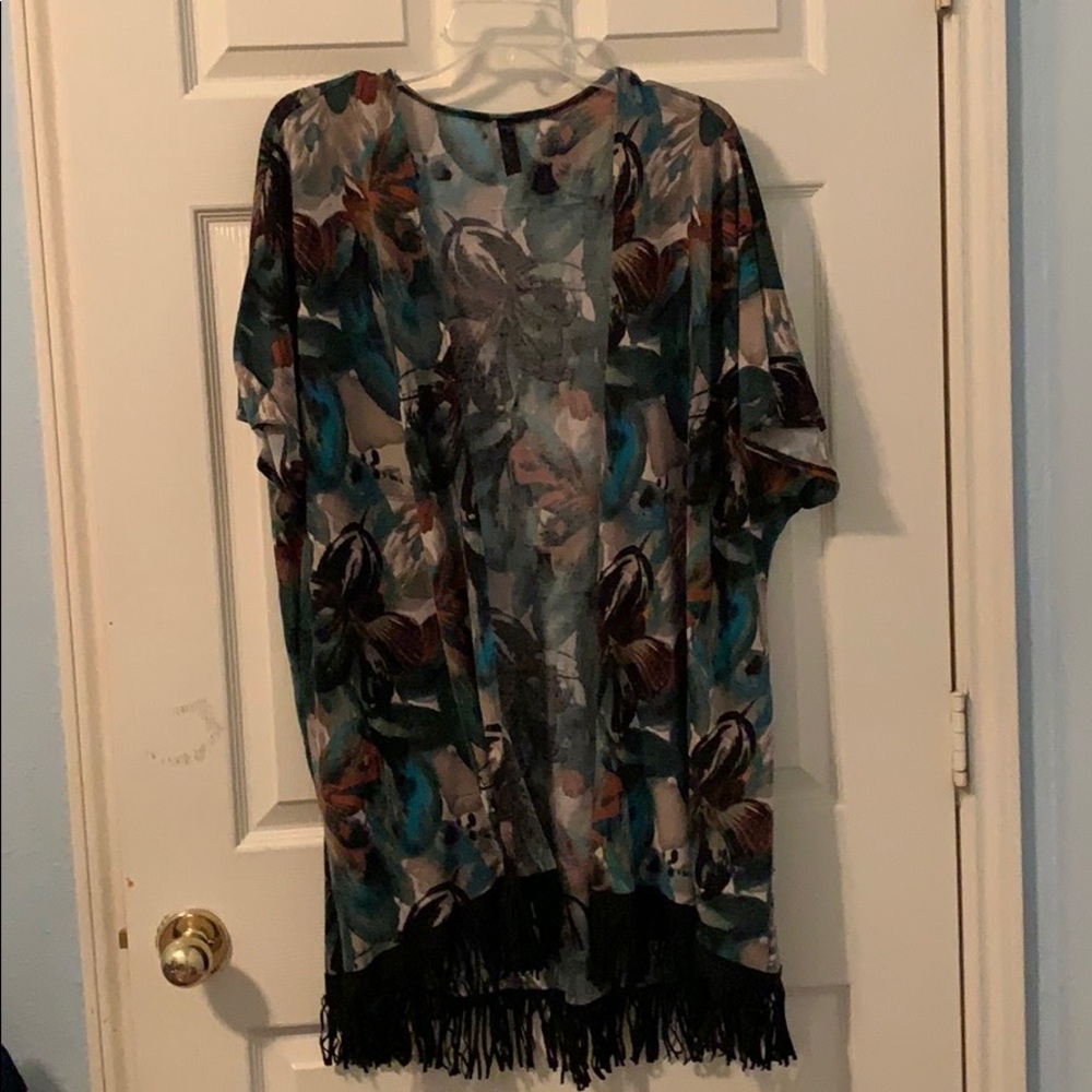 Supernova Long Black Patterned Cardigan